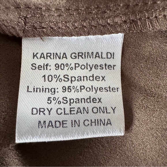 Karina Grimaldi Hanna Suede Mini Dress Olive Size Large NWT - Picture 9 of 10